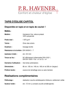 fiche technique tapis d'église Capitol