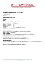 fiche technique coussins qualité Simplex Verano