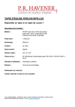fiche technique tapis d'église Perlon Rips